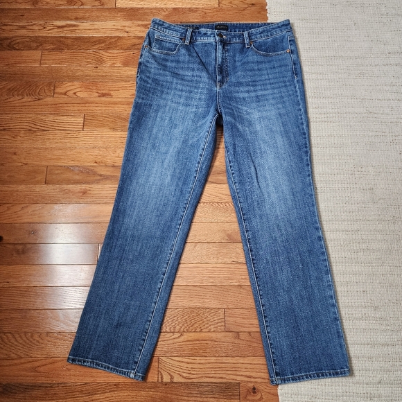 Talbots Straight Leg Jeans Blue Denim Medium Wash Preppy Casual 14 - Picture 6 of 9